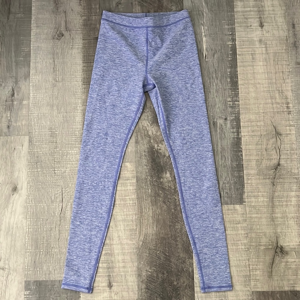 ALO YOGA HEATHERED PERIWINKLE HIGH WAISTED ALOSOFT FLOW LEGGINGS - XS
